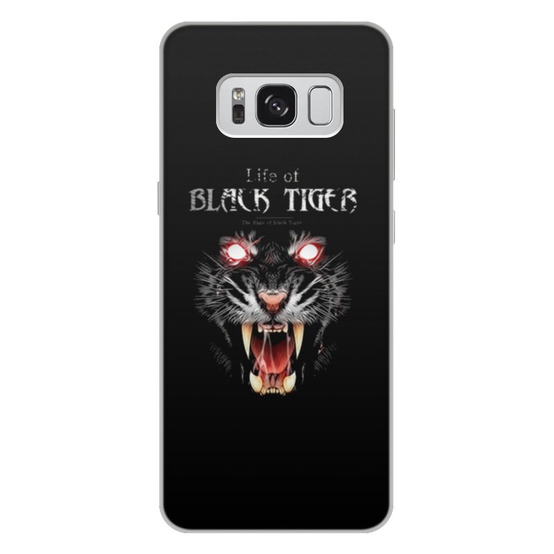 Printio Чехол для Samsung Galaxy S8 Plus, объёмная печать Черный тигр