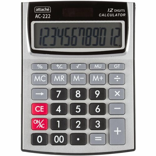 Калькулятор настольный компактный Attache AC-222.12р, дв. пит,144x107cереб