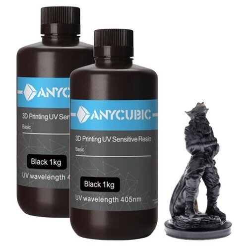 Фотополимерная смола Anycubic Basic UV Resin для 3D принтера 2 кг - Черная (black) 2 литра