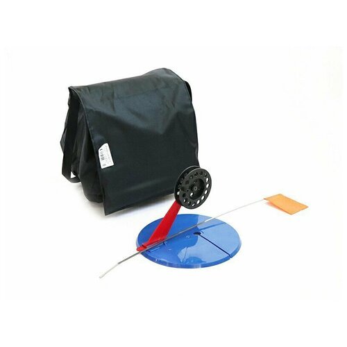 Набор жерлиц зимних 10 шт в сумке, подставка 195, катушка 75 мм, угловая пластиковая стойка