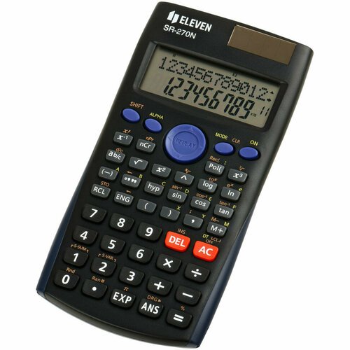 Калькулятор научный Eleven SR-270N, 10+2 разрядов, 240 функций, двойное питание, 82*162*16мм, черный, 365660