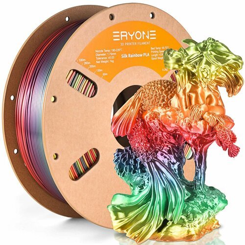 Филамент ERYONE Rainbow Palette PLA 1,75 мм 1 кг / пластик для 3D принтера / Радужный металлик