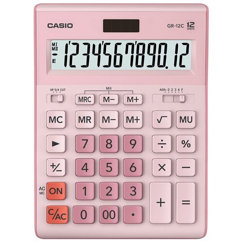 Калькулятор настольный CASIO GR-12С, розовый