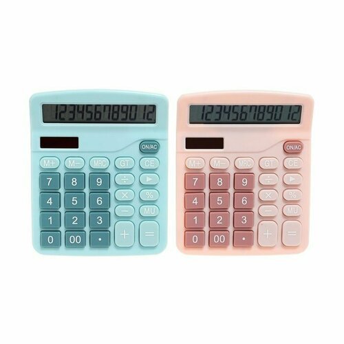Калькулятор настольный 12-разрядный, микс (комплект из 3 шт)