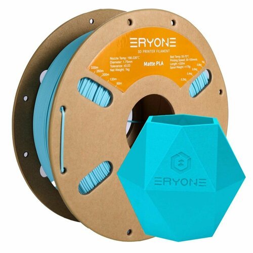 Матовый PLA пластик 1,75 мм 1 кг (Eryone) голубой