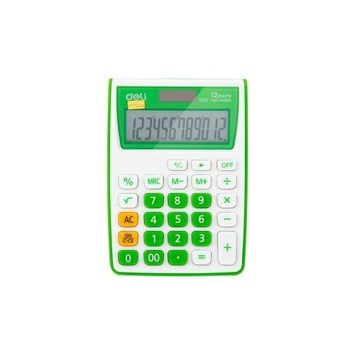 Калькулятор Deli E1122/GRN зеленый 12-разр. RU