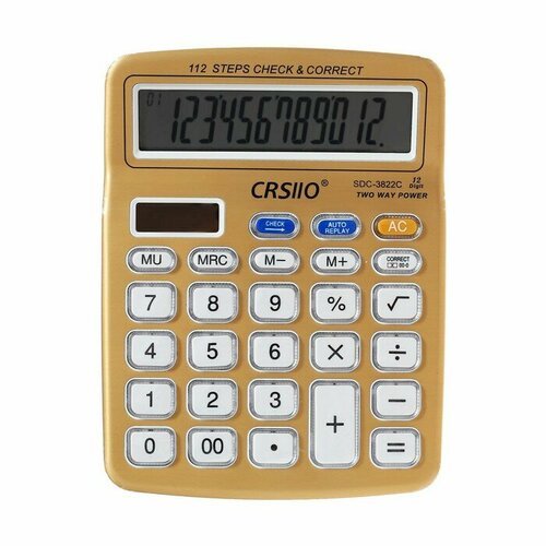 Калькулятор настольный 12-разрядный SDC-3822C, , микс