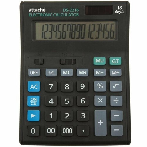 Калькулятор настольный полноразмерный Attache Economy 16 разр, черный