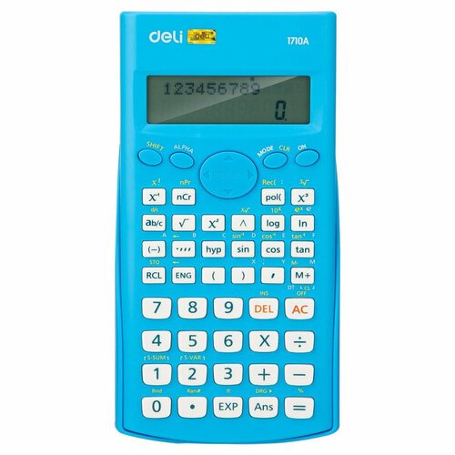 Калькулятор научный (ЕГЭ) Deli,12р, LCD-диспл, питание от бат, син E1710A/BLU