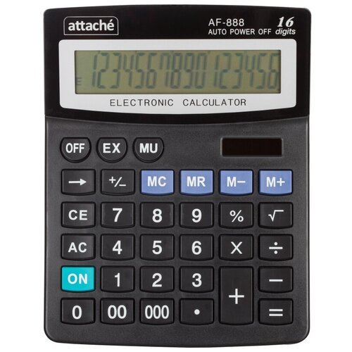 Калькулятор настольный Attache AF-888 16 разрядный черный 210x165x мм