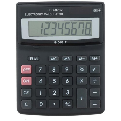 Калькулятор настольный, 8-разрядный, SDC-878V, двойное питание