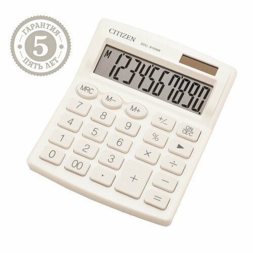 Калькулятор настольный 'SDC810NR', 10-разрядный, 127 х 105 х 21 мм, двойное питание, белый