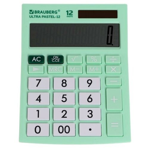 Калькулятор настольный 12-разр BRAUBERG ULTRA PASTEL-12-LG, дв. пит, мятный 250504 7040542