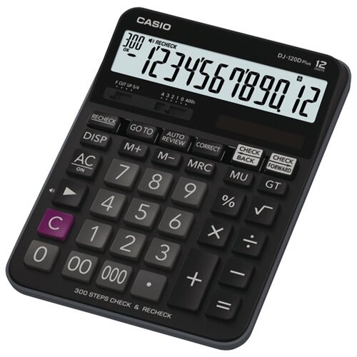 Калькулятор бухгалтерский CASIO DJ-120DPLUS-W, черный